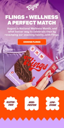 Email from Flings. Can snacks boost wellness? 🤔