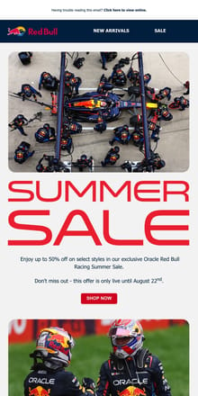 Email from Red Bull. LAST CHANCE: Save Up to 50%