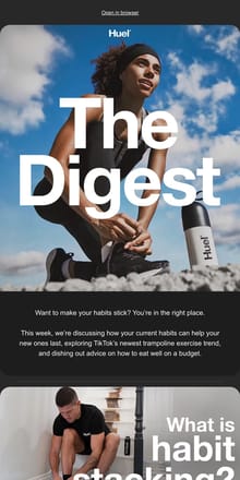 Email from Huel. How to build habits that last 💪🔁