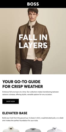 Email from HUGO BOSS. Elevate Your Layering Game