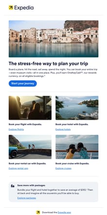 Email from Expedia. Your one-stop travel shop