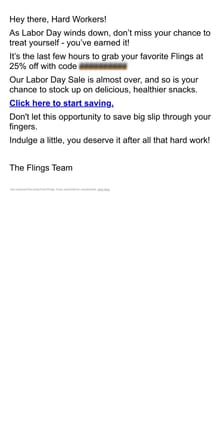 Email from Flings. 25% OFF ends soon…