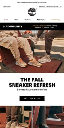 Email from Timberland. FOUND: Autumn's perfect sneakers.