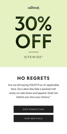 Email from Allbirds. Our Sitewide Sale Is Goin’ Strong 💪