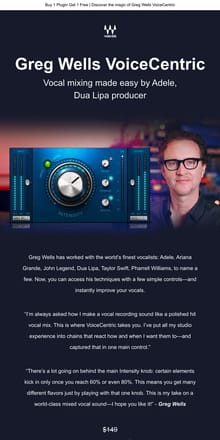 Email from Waves Audio. Adele Mixer’s Vocal Chain—In Your Mix