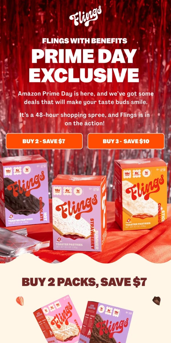 Email from undefined. Prime Day with Flings! 🤩