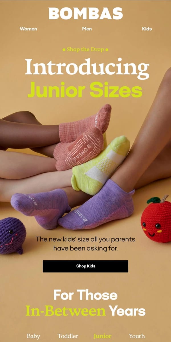 Email from undefined. A Brand-New Size for Kids