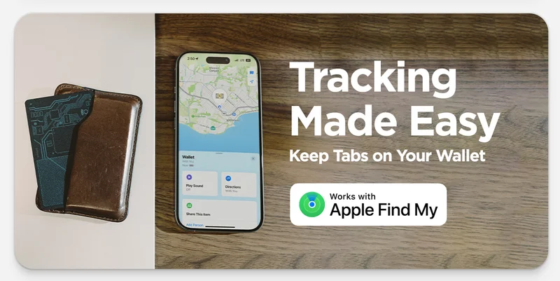 Tracking Made Easy If you're anything like us, you've probably lost something important during a really epic adventure. That's why we created Tracking Card. Simply open Apple's Find My app, track your wallet, and get going.