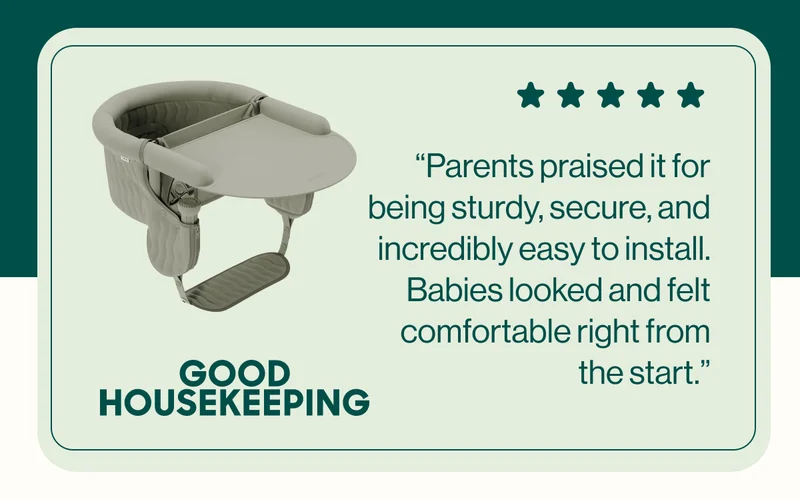 Good Housekeeping: “Parents praised it for being sturdy, secure, and incredibly easy to install. Babies looked and felt comfortable right from the start.”