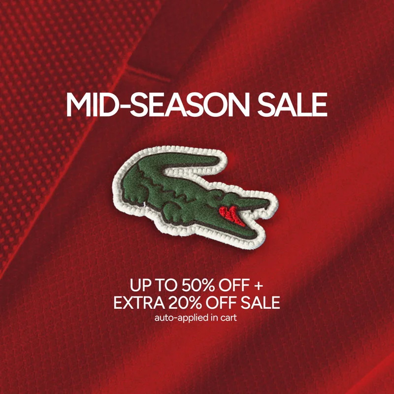 MID-SEASON SALE. UP TO 50% OFF SALE PLUS AN EXTRA 20% OFF. Auto-applied In cart.