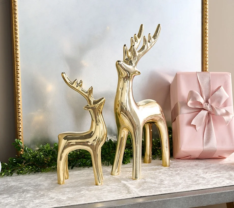BFF Collection Set of 2 Standing Metallic Reindeer