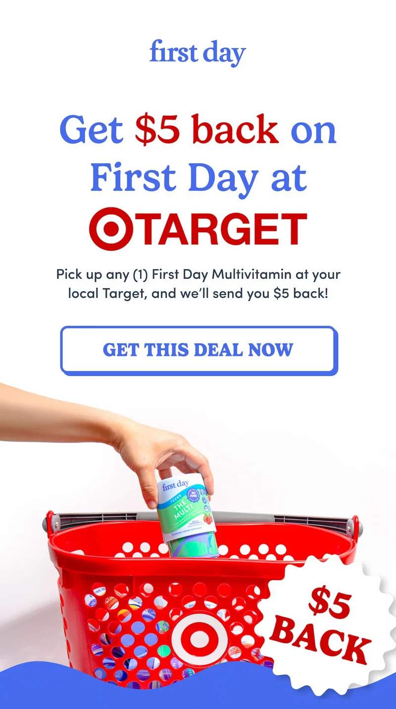 Get $5 back on First Day at Target