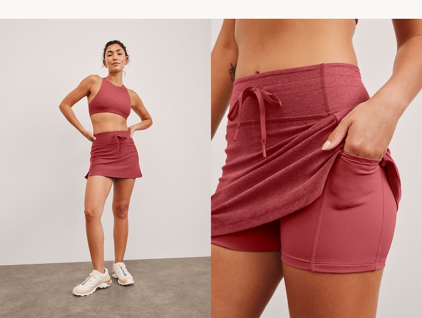Spacedye Go Pocket Skirt in Faded Rose Heather