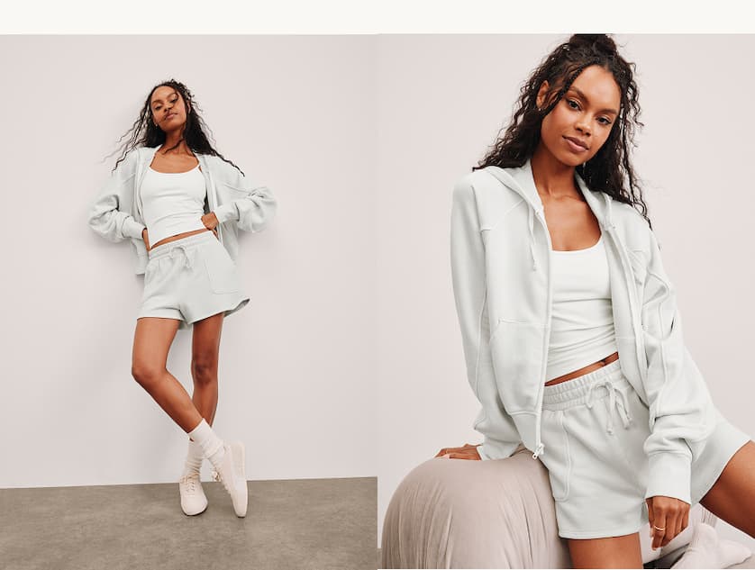 Cali Zip Up Hoodie in Washed Vintage White