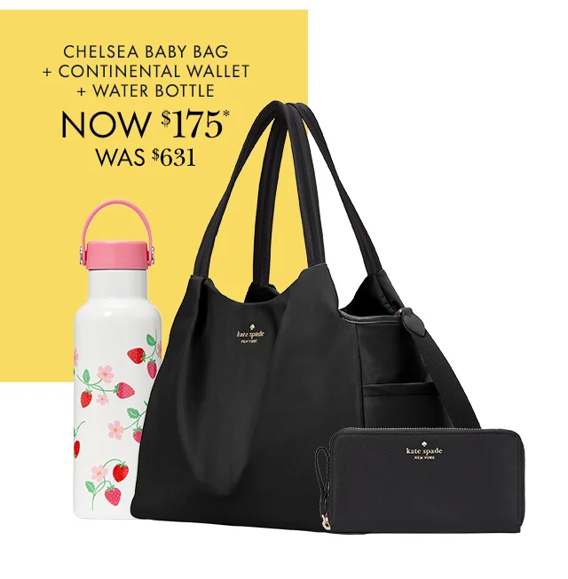 Chelsea Baby Bag + Continental Wallet + Water Bottle
