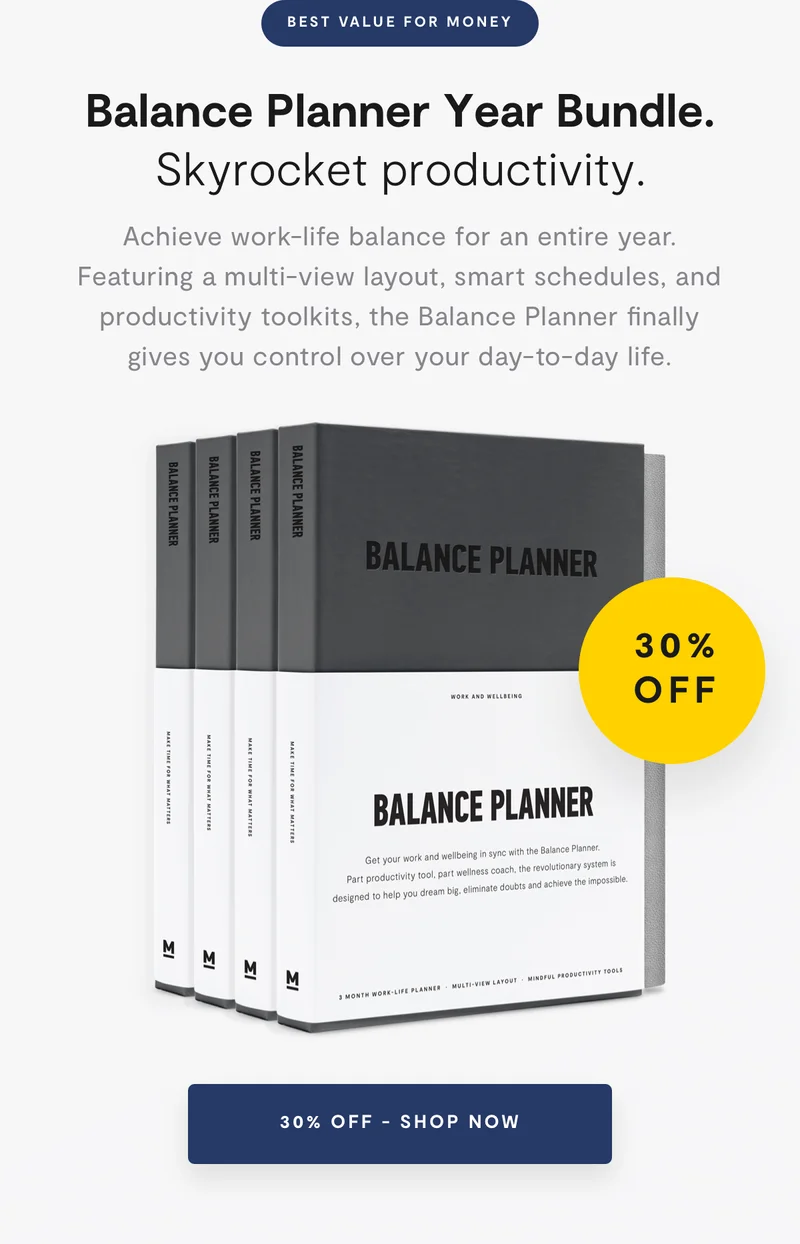 30% Off Balance Planner Year Bundle
