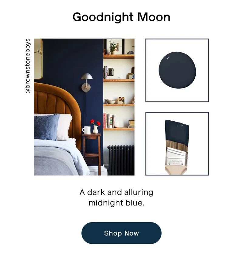 Goodnight Moon. A dark and alluring midnight blue. Shop Now