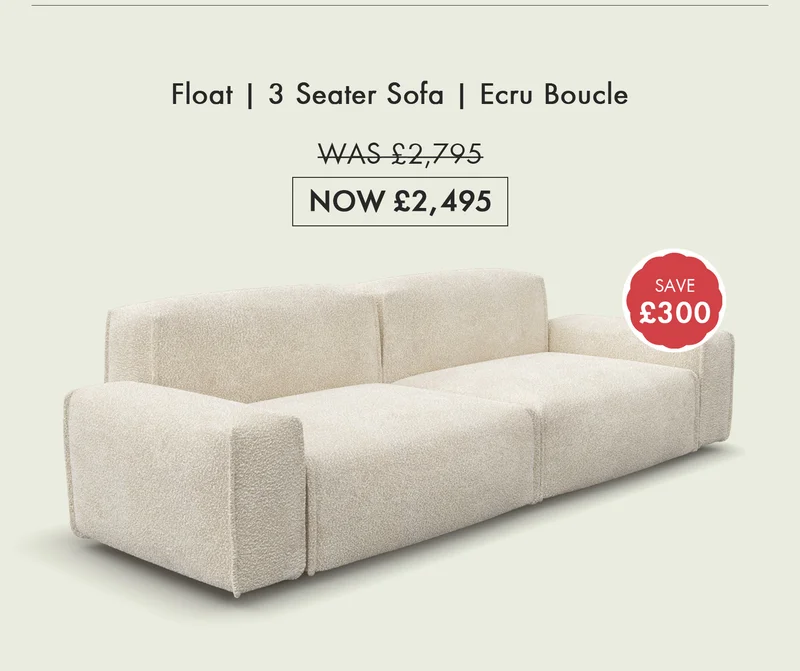 Float | 3 Seater | Ecru Boucle