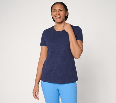 Denim & Co. Essentials Linen Blend Top with Smocking Detail