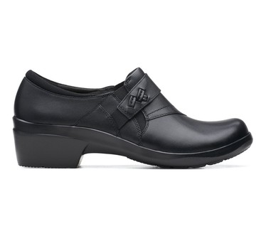 Clarks Collection Leather Slip-Resistant Slip Ons- Angie Pearl