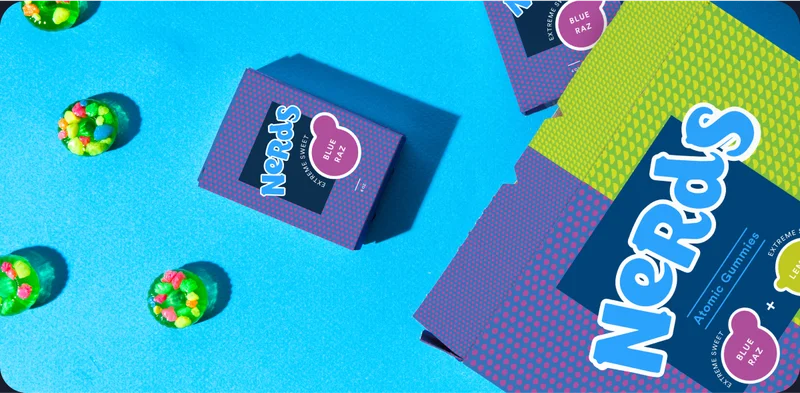 Nerds Atomic Gummies Concept Mockup