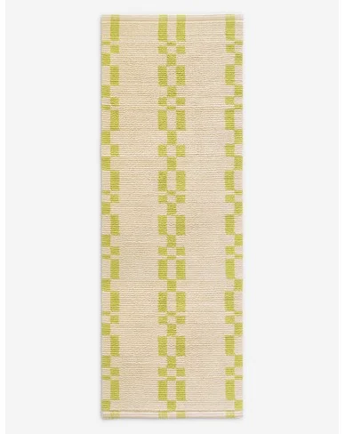 Alina Bath Mat by Morrow Soft Goods-Lime and Ecru / 21" x 60"