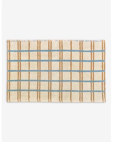 Lucia Bath Mat by Morrow Soft Goods-Azul and Tan Multi / 21" x 34"