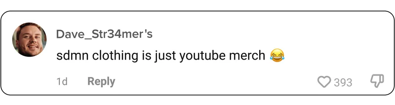Just YouTube Merch comment