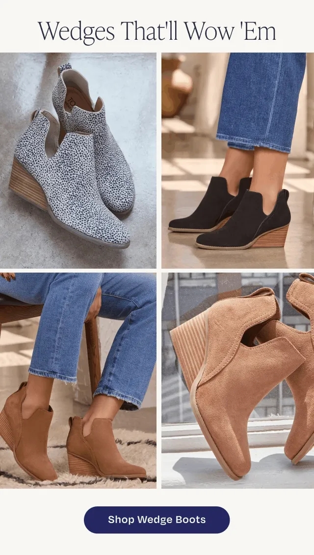 Shop Wedge Boots - Button
