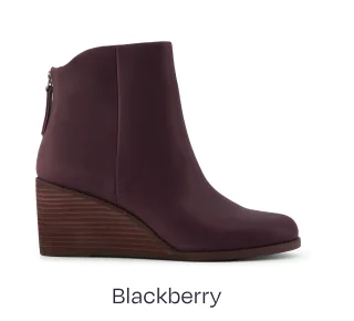 Casey Blackberry Leather Wedge Boot - Image