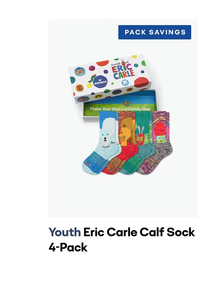 PACK SAVINGS | Youth Eric Carle Calf Sock 4-Pack