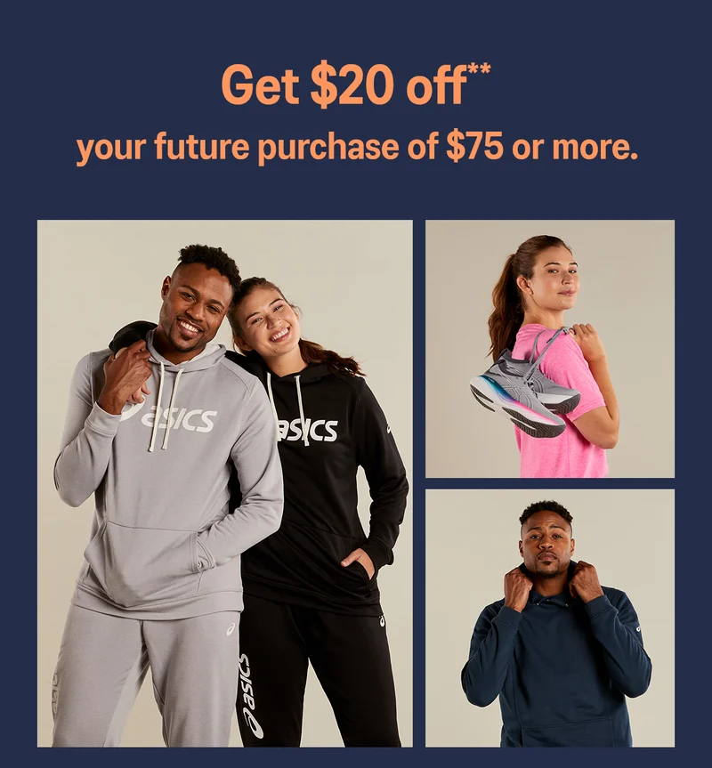 Get $20 off** your future purchase of $75 or more