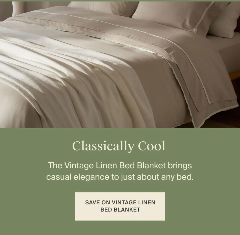Save on Vintage Linen Bed Blanket