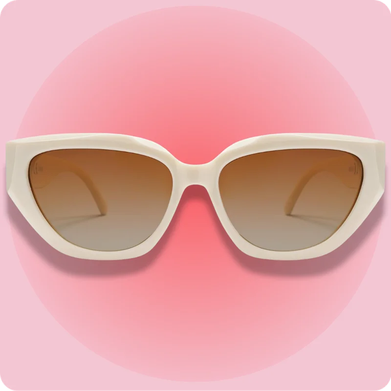 Beige cat eye sunglasses
