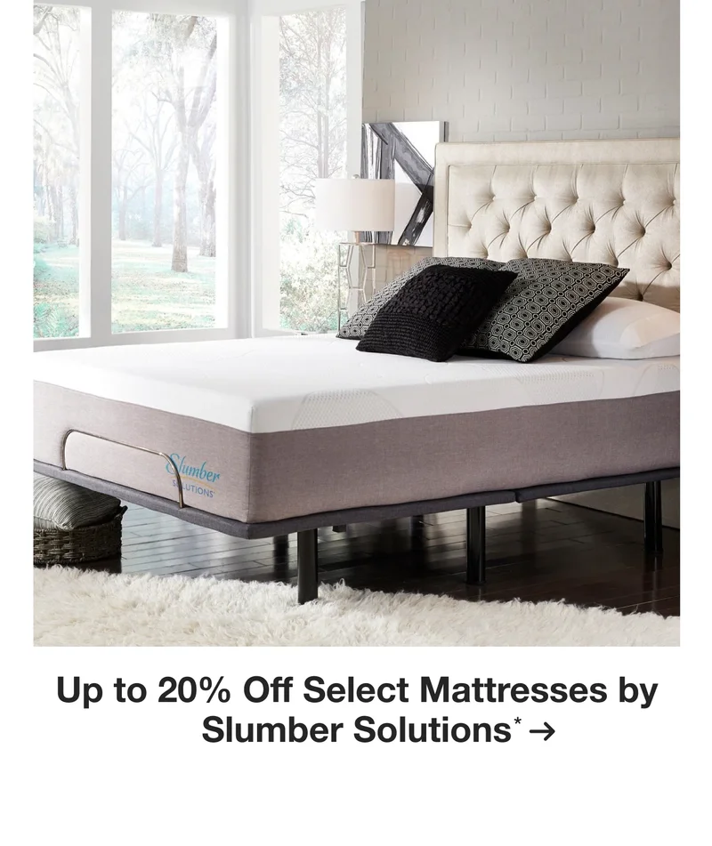 Up to 20% Off Select Mattresses by Slumber Solutions*