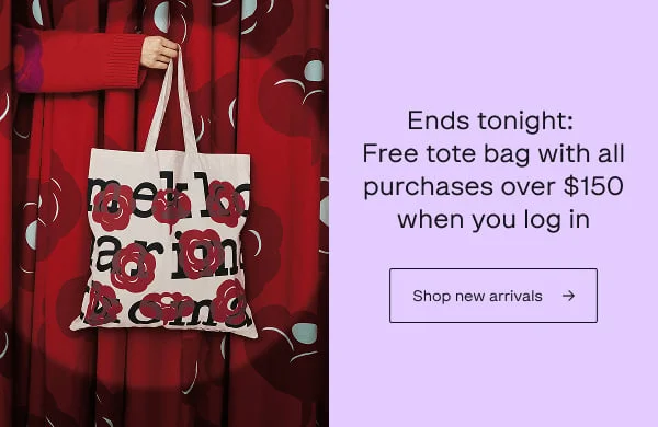 Free tote bag with purchases over $150 ends tonight!