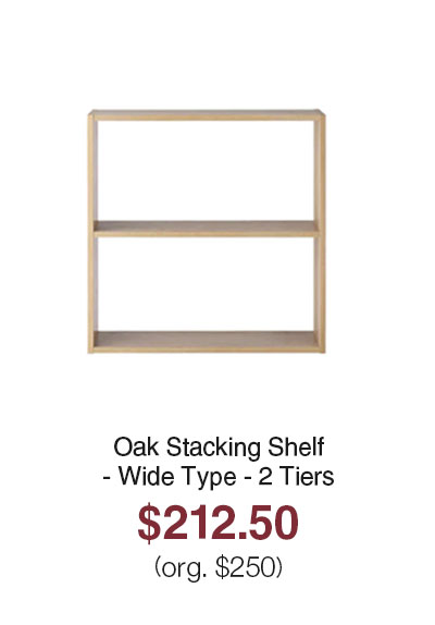 Shop Oak Stacking Shelf - Wide Type - 2 Tiers