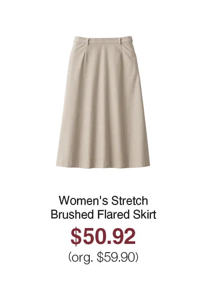 Shop Women's Stretch Brushed Flared Skirt