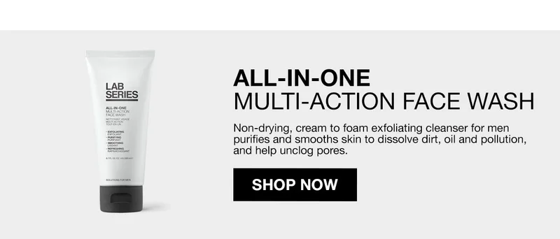 ALL-IN-ONE | MULTI-ACTION FACE WASH | Non-drying, cream to foam exfoliating cleasner for men purifies and smooths skin to dissolve dirt, oil and pollution, and help unclog pores | SHOP NOW