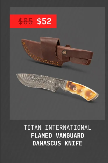 Flamed Vanguard Damascus Knife