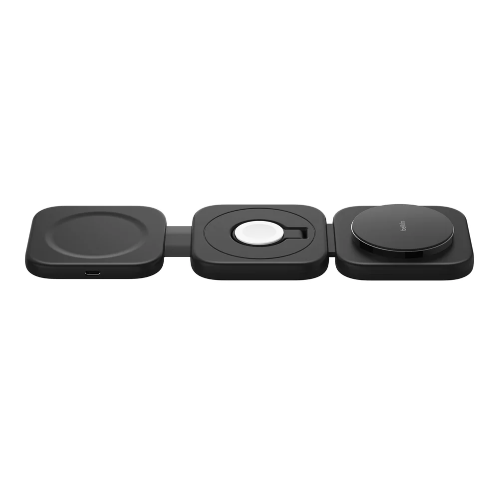 Image of 3-in-1 Magnetic Wireless Charging Travel Pad with Qi2 15W