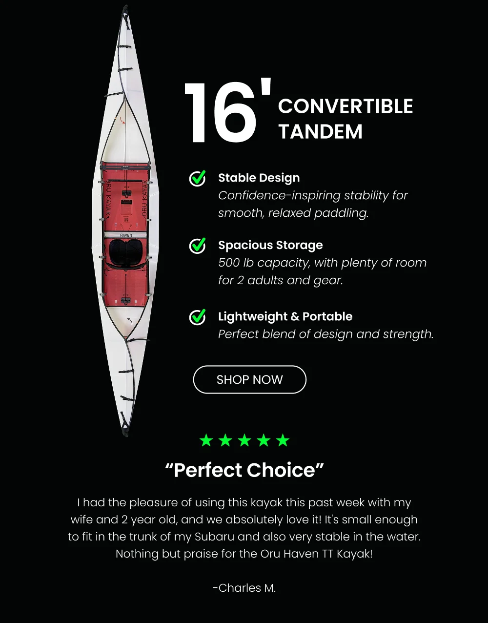 Shop 16' Convertible Tandem Kayak