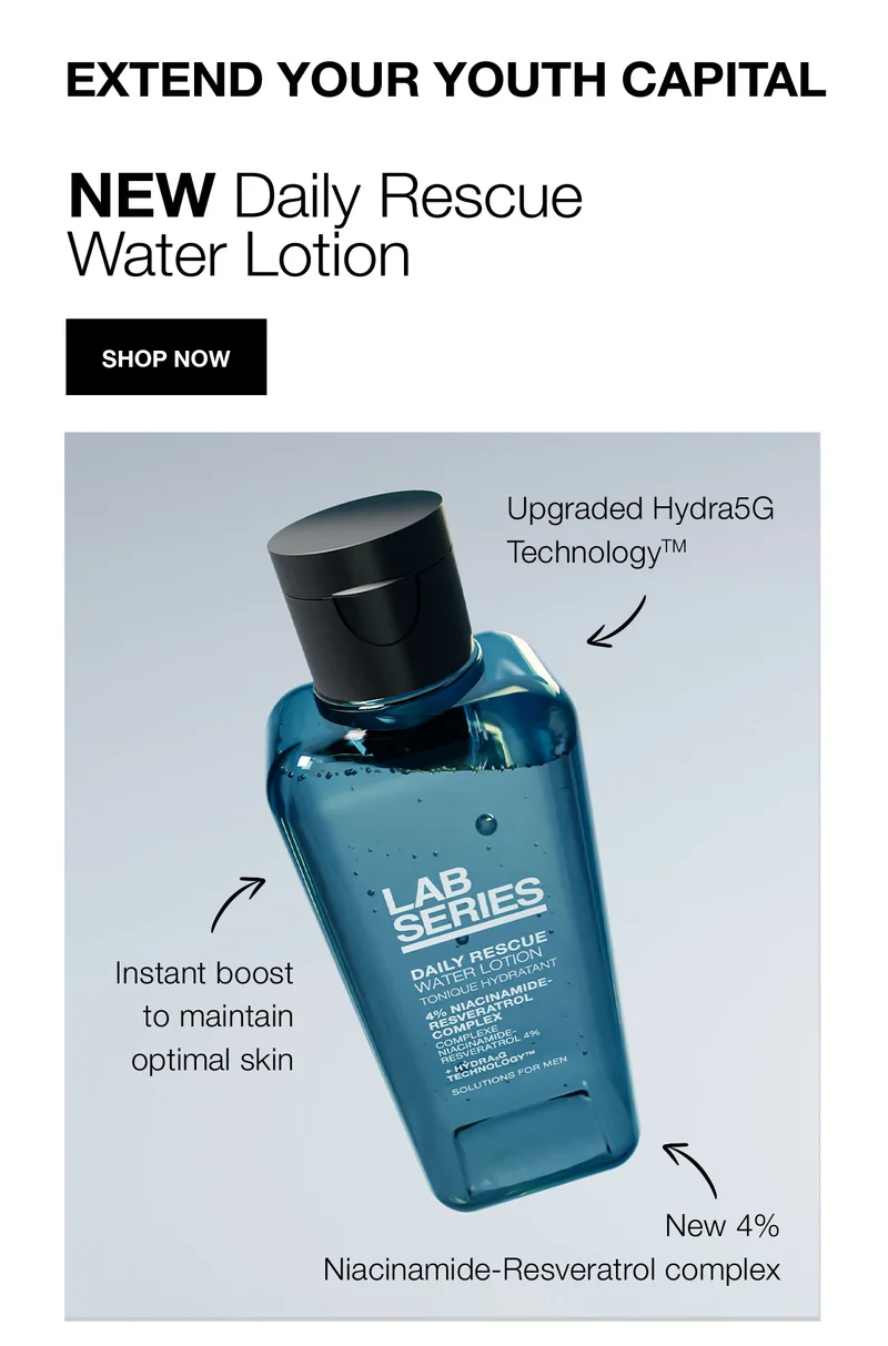 EXTEND YOUR YOUTH CAPITAL | NEW Daily Rescue Water Lotion | SHOP NOW | Upgraded Hydra5G Technology™ | Instant boost to maintain optimal skin | New 4% Niacinamide-Resveratrol complex