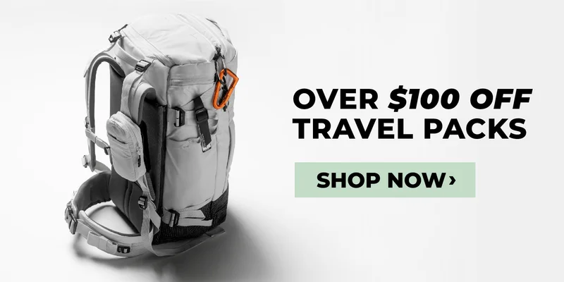 over $100 off travel packs. shop now