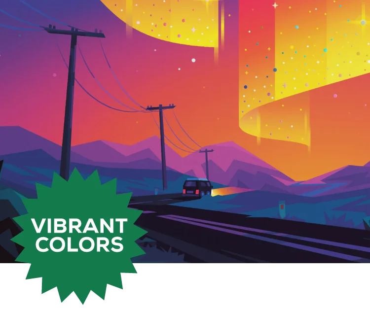 Close up of the Southern Lights Poster - Vibrant Colors