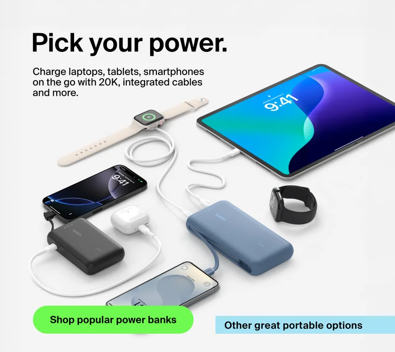 Shop the collection of portable chargers and power banks.