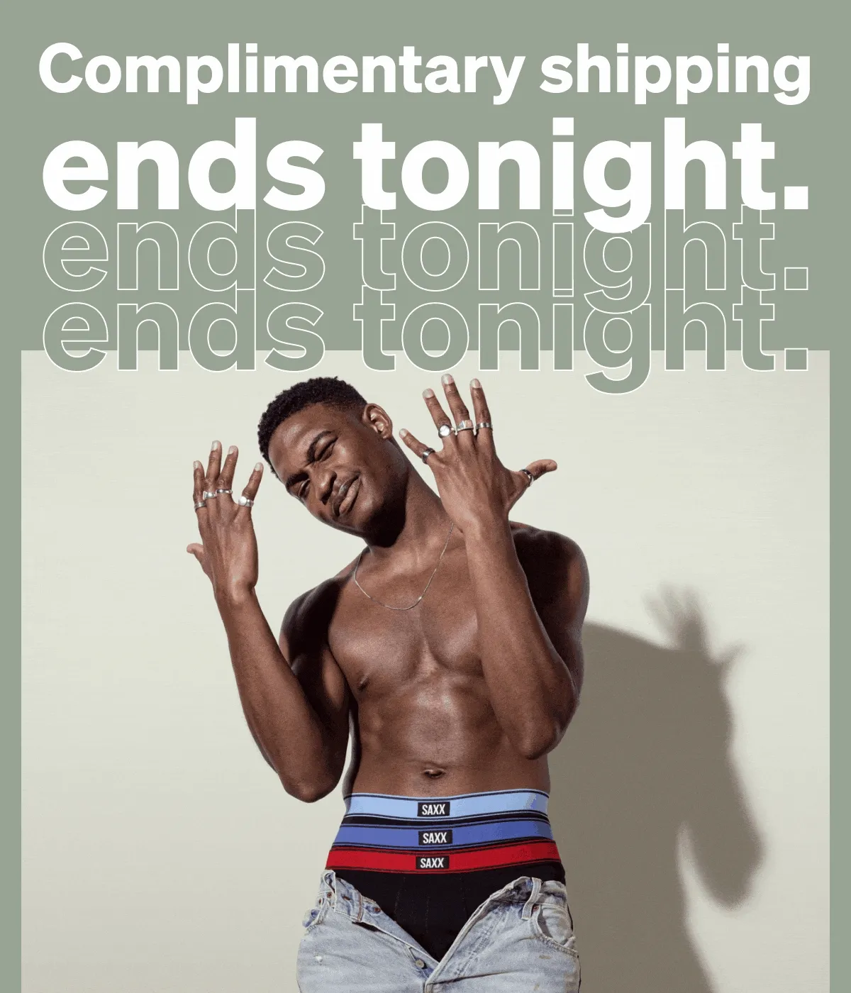 Complimentary shipping ends tonight.