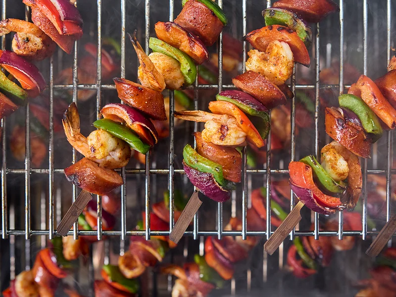 Cajun Shrimp and Sausage Skewers