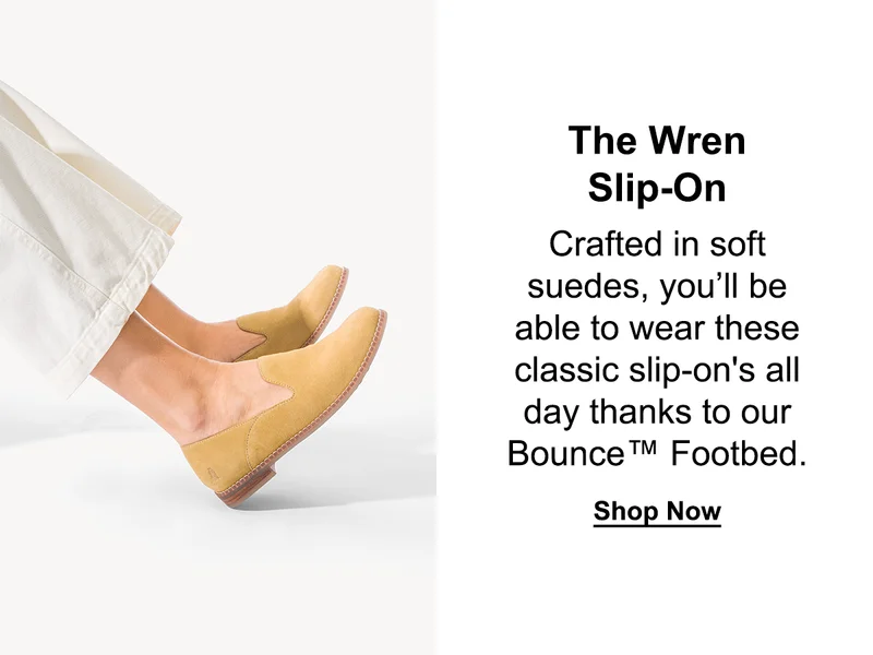 Hush Puppies - The Wren Slip-On - Crafted in soft suedes, you'll be able to wear these classic slip-on's all day thanks to our Trademark Bounce Footbed. - Shop Now.
