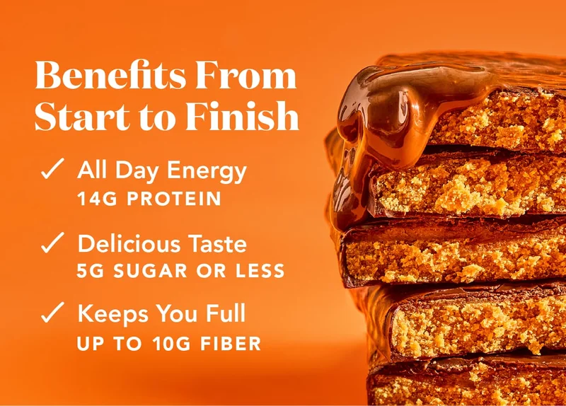Benefits from start to finish! 14G protein, 5G sugar or less, and up to 10G fiber!